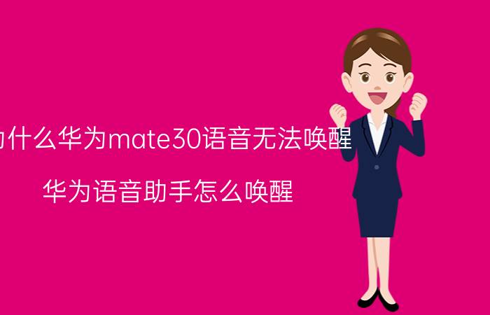 为什么华为mate30语音无法唤醒 华为语音助手怎么唤醒？